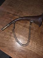 Oude Jachthoorn - 25cm - Werkend & Mooie Staat, Antiek en Kunst, Curiosa en Brocante, Ophalen of Verzenden