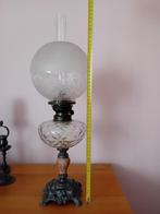 Antieke olielamp met glazen kap, Ophalen