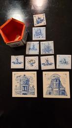 Oud-Hollandse tegeltjes, 7,5 x 7,5 en 4 x 4 cm2, Ophalen of Verzenden, Gebruikt