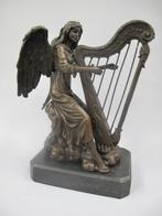elf van brons , harp, Antiek en Kunst, Ophalen of Verzenden