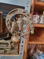 Messing sleutelrek met paarden en hoefijzer, Antiek en Kunst, Antiek | Koper en Brons, Ophalen