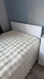 Wit eenpersoonsbed 90x200 met lade, lattenbodem en matras, Huis en Inrichting, Ophalen, Gebruikt, 90 cm, Eenpersoons