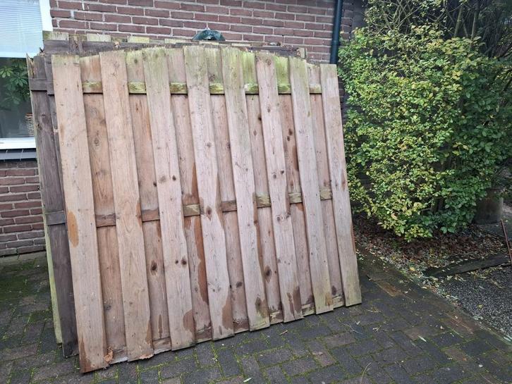 Schutting panelen, Tuin en Terras, Schuttingen, Gebruikt, Hout, 1 tot 2 meter, Minder dan 3 meter, Ophalen