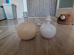2 Kleine Tafellampjes Beige & Wit, Ophalen of Verzenden, Modern, Minder dan 50 cm, Glas
