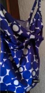 Als nieuwe Tankini Top Wit Paars bolletjes 42 / 44 L, Ophalen of Verzenden, Zo goed als nieuw, Paars, Bikini