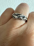 M203/Vintage Zilveren GFAB Brutalist ring Zweden 17, Sieraden, Tassen en Uiterlijk, Ringen, Gebruikt, Verzenden, X, Dame