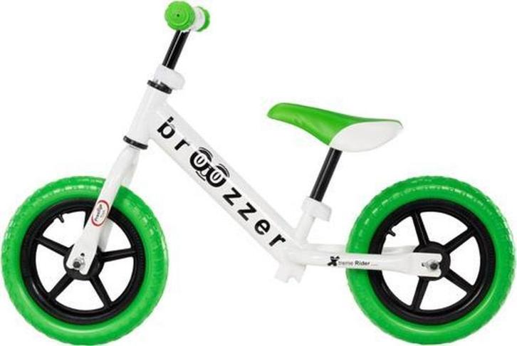 Broozzer Extreme Rider Metaal 12 inch Groen - Loopfiets, Kinderen en Baby's, Speelgoed | Buiten | Voertuigen en Loopfietsen, Nieuw