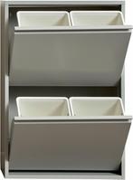 Prullenbak 4 vakken–Afvalem 60 Lt-62x25x93cm-Wit-Zwart-Grıjs, Huis en Inrichting, Woonaccessoires | Prullenbakken, Ophalen, Nieuw