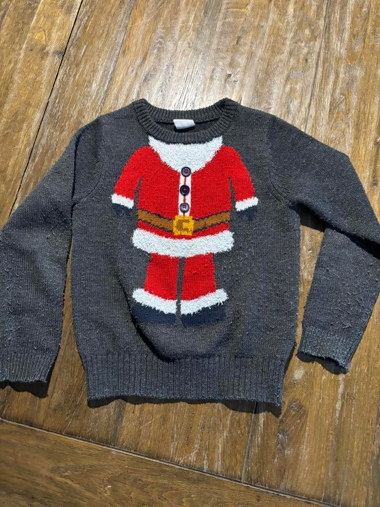 Foute kersttrui kerstman hema 110, Jongen of Meisje, Trui of Vest, Ophalen of Verzenden, Zo goed als nieuw