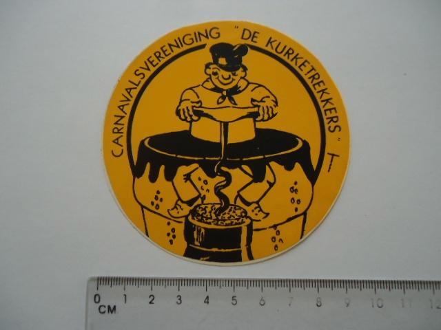 sticker oud KURKETREKKERS Carnaval roosendaal rijen wamel, Verzamelen, Stickers, Zo goed als nieuw, Bedrijf of Vereniging, Verzenden