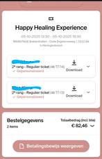 Happy Healing Experience . 2 tickets. Zondag 5 oktober, Tickets en Kaartjes, Twee personen, Overige soorten