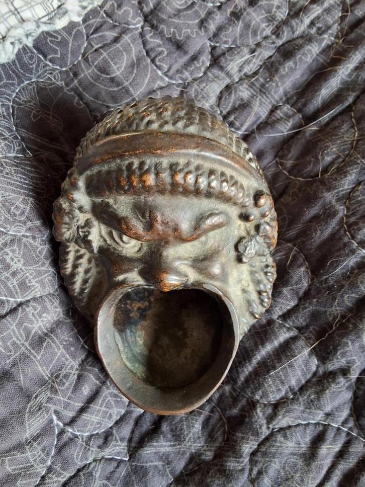 Antiek Bronzen Gezicht asbak art deco 7cm hg Grieks, Antiek en Kunst, Antiek | Koper en Brons, Ophalen of Verzenden