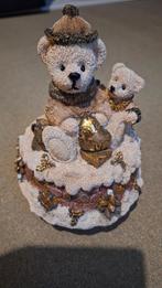 Charmante opwindbare draaiende kerst muziekdoos., Verzamelen, Beren en Cherished Teddies, Ophalen of Verzenden, Stoffen beer, Overige merken