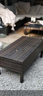 GRATIS Wicker salontafel met glasplaat, Tuin en Terras, Tuinsets en Loungesets, Ophalen, Zo goed als nieuw, Wicker, 2 zitplaatsen