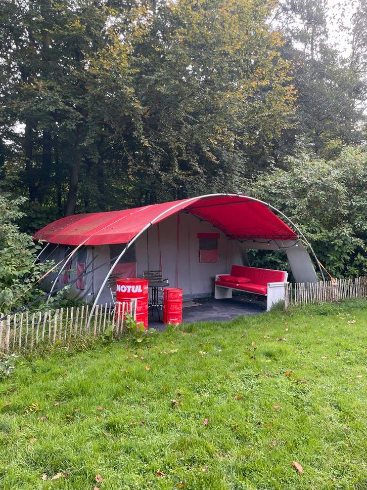 Boogtent met 2 slaapcabines + meubels, Caravans en Kamperen, Tenten, tot en met 4, Gebruikt, Ophalen