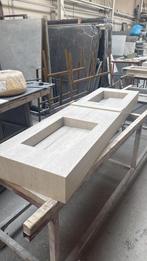 Travertine look wasbakken, Ophalen, Nieuw, Minder dan 100 cm, Wasbak of Wastafel