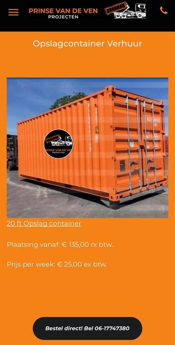 Opslag container huren beschikbaar voor biedingen