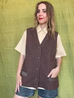 Vintage bruin gilet - lang - zakken - L/XL 40/42, Hippie galore, Ophalen of Verzenden, Vintage, Hippiegalorevintage@gmail.com