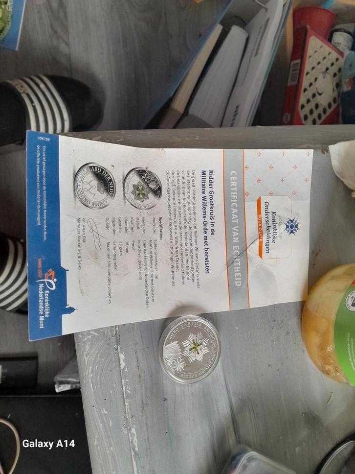 Zilveren MWO Munt - Ridder Grootkruis, Postzegels en Munten, Munten | Nederland, Losse munt, Overige waardes, Zilver, Ophalen of Verzenden