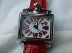 NIEUW Ga Gà Milano Ladies Watch rood Lederen Band KOOPJE !!!, Verzenden, Nieuw, Rood, Staal