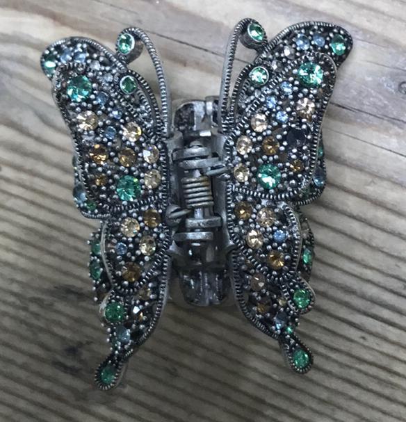 Bijzondere haarknip, vlinder met steentjes, Sieraden, Tassen en Uiterlijk, Broches, Ophalen of Verzenden