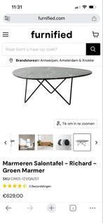 Furnified Richard marmeren salontafel - groen, Huis en Inrichting, Tafels | Salontafels, Overige materialen, Gebruikt, Minder dan 50 cm