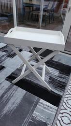 Bijzettafel Wit dienblad op inklapbare poten voor planten, Huis en Inrichting, Tafels | Bijzettafels, Minder dan 45 cm, Minder dan 55 cm