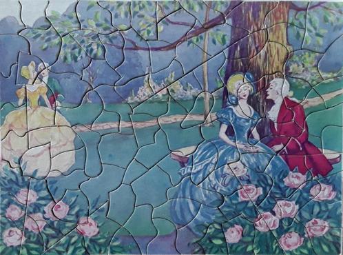Oude losse puzzel. Ouderdom onbekend. Compleet., Hobby en Vrije tijd, Denksport en Puzzels, Zo goed als nieuw, Legpuzzel, Minder dan 500 stukjes
