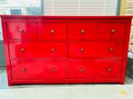 İkea hemnes 8 ladekast rood, Ophalen, 5 laden of meer, Zo goed als nieuw, Minder dan 100 cm