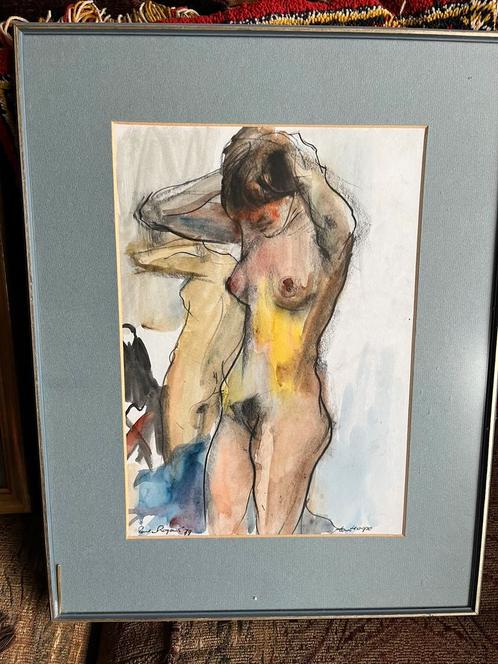 Jan ten Hoope(1920-2014) Vrouwelijk Naakt in lijst. Gesign, Antiek en Kunst, Kunst | Schilderijen | Klassiek, Ophalen of Verzenden