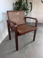 Houten stoel met webbing, Huis en Inrichting, Stoelen, Ophalen, Zo goed als nieuw, Bruin, Eén