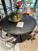 Mooie zwarte mangohouten tafel Ø150, Ophalen, Rond, Nieuw, Vijf personen of meer