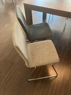 6 Grijze Eetkamerstoelen - Set (eventueel met tafel), Huis en Inrichting, Ophalen, Gebruikt, Vijf, Zes of meer stoelen, Stof