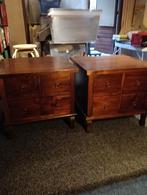 2 koloniale teakhouten ladekastjes, Huis en Inrichting, Kasten | Ladekasten, Ophalen, Gebruikt, 1 of 2 laden, 50 tot 100 cm