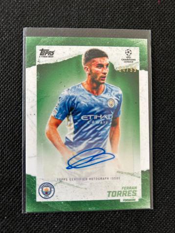 Ferran Torres gesigneerd voetbalkaartje Manchester City /99 beschikbaar voor biedingen
