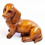 Houten Netsuke van een Tekkel Hond Japan, Ophalen of Verzenden, Nieuw, Hond of Kat, Beeldje of Figuurtje