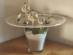 Glazen schaal met 3 branders op lampolie, Ophalen, Overige materialen, Overige kleuren, Zo goed als nieuw