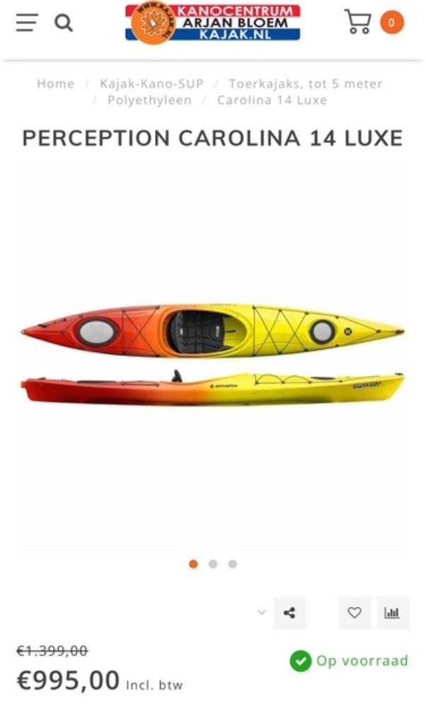 z.g.a.n. kajak te koop, Watersport en Boten, Kajaks, Zo goed als nieuw, 1-persoons, Ophalen