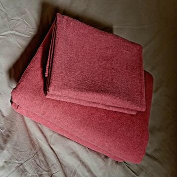Dekbedovertrek 200x200/220cm flanel melange roze beschikbaar voor biedingen