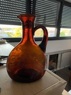 Vintage Franse kan van amberkleurig glas, mondgeblazen, Antiek en Kunst, Ophalen of Verzenden