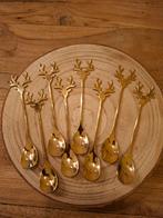 Koffie-thee lepeltjes hert goudkleur., Nieuw, Ophalen of Verzenden, Rvs of Chroom, Vaatwasserbestendig