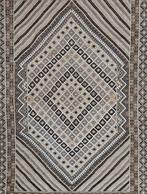 Handmade Soumak kelim Tunesië brown diamond wol 206x276cm, Huis en Inrichting, Gebruikt, Crème, ., 200 cm of meer