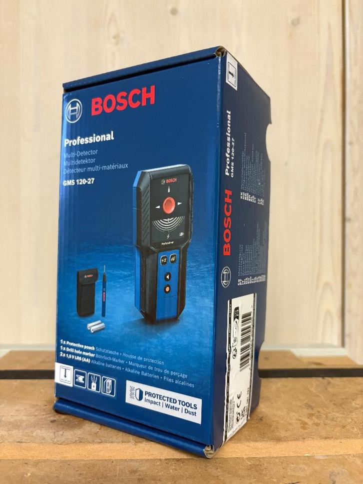 Bosch blauw GMS 120-27 multidetector leidingzoeker, Doe-het-zelf en Verbouw, Meetapparatuur, Nieuw, Overige meters, Ophalen of Verzenden
