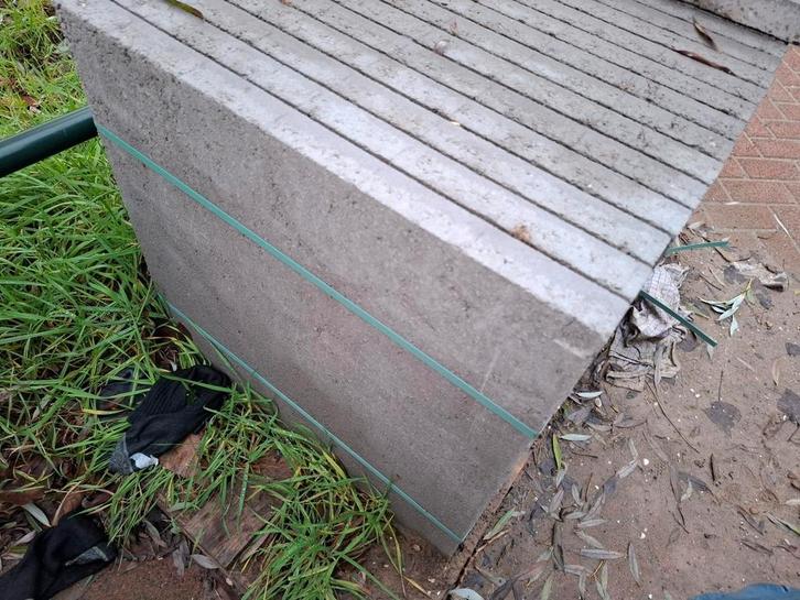 Nieuwe grijze betonnen terrastegels 60x60 - 15 stuks, Tuin en Terras, Tegels en Klinkers, Ophalen