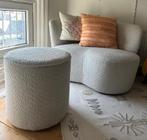 WOOOD fauteuil Stone & poef Sara, Ophalen, Eenpersoons, 75 tot 100 cm, Zo goed als nieuw