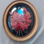 Retro, vintage  bolglas "Rode Rozen", Ophalen of Verzenden