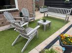 Old teak grey wash tuinset 5 delig Rough, Ophalen, 5 zitplaatsen, Teakhout, Tuinset