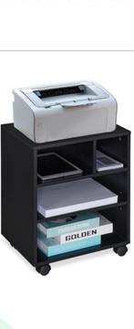 Verrijdbaar printer meubel zwart, Ophalen, Zo goed als nieuw, 70 tot 120 cm