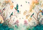 Tropisch behang Paradijsvogels, vogelbehang, trendy, op maat, Verzenden, Minder dan 10 m², Vogelbehang, romantisch, trendy,