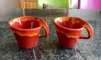 Mok, keramiek, rood, oranje geel, vintage, setprijs, Ophalen
